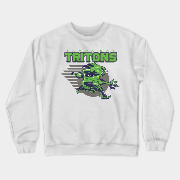 Defunct Tampa Bay Tritons Roller Hockey Crewneck Sweatshirt by Defunctland